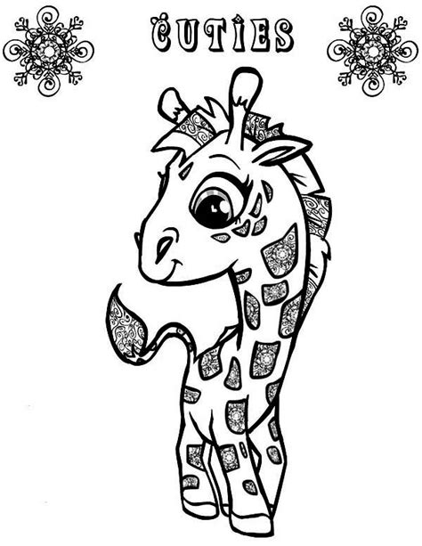 Cute Little Giraffe Coloring Page Netart