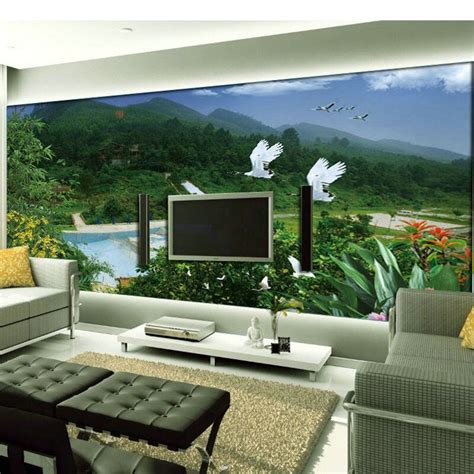 Beibehang European Tv Backdrop Living Room Sofa Large Mural Landscape