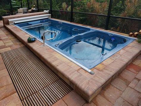 Breathtaking Hot Tub Pool Combo Design Ideas To Steal Pool Hot Tub Large Swim Spa Swim Spa