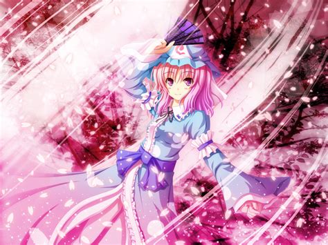 Safebooru Cherry Blossoms Fan Hat Japanese Clothes No Panties Pink