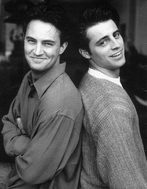 But look at him 20 years ago when he was just getting started as a young chandler bing. matthew perry and matt leblanc | Joey friends, Friends tv ...