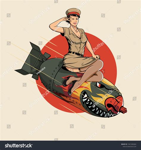 Asian Dragon Bomb Ww2 Pin Girl Stock Vector Royalty Free 1941385684 Shutterstock