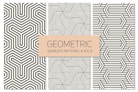 Geometric Seamless Patterns Set 9 Patterns Creative Market Pro