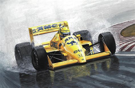 Dancing In The Rain Ayrton Senna Lotus Honda Turbo 99t 1987 F1 Art