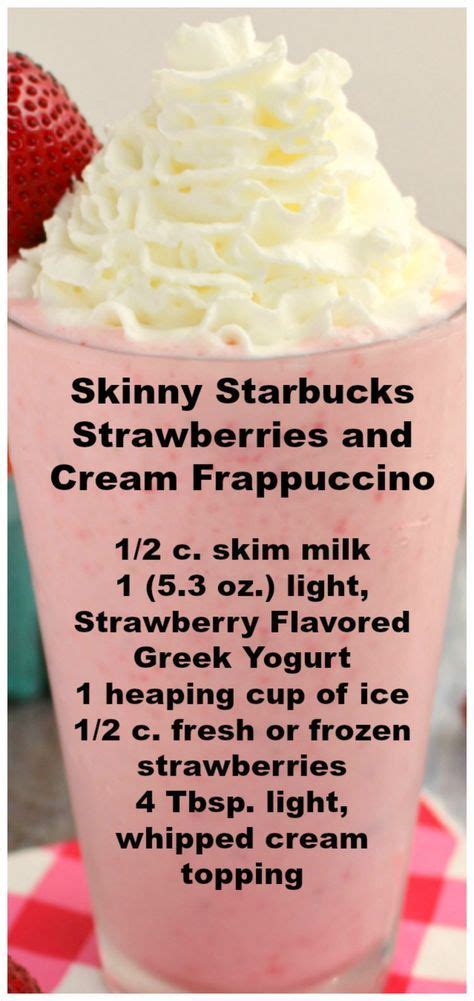 Skinny Starbucks Strawberries And Cream Frappuccino Creamy Full Of