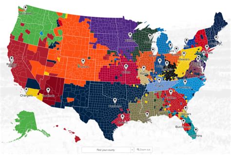 Nfl Fan Map According To Twitter Maps On The Web