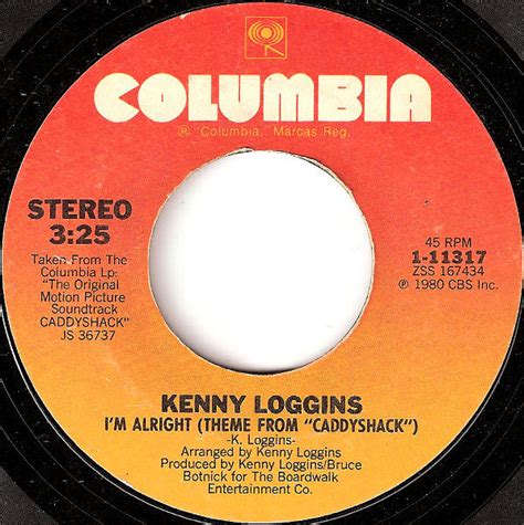 Kenny Loggins Im Alright Theme From Caddyshack Releases Discogs