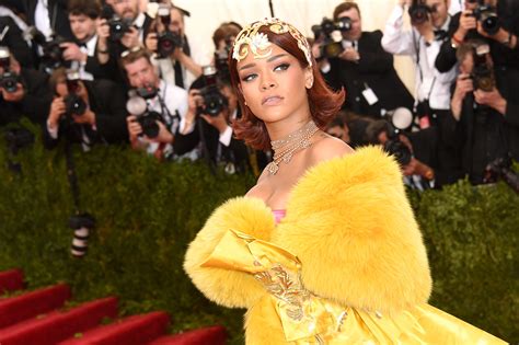 Rihanna Wore A Gold Cape Gown To Met Gala 2015 And She Looked Like A