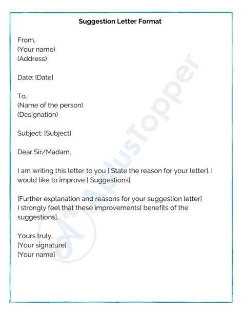 8 suggestion letter samples examples format and how to write suggestion letter a plus topper