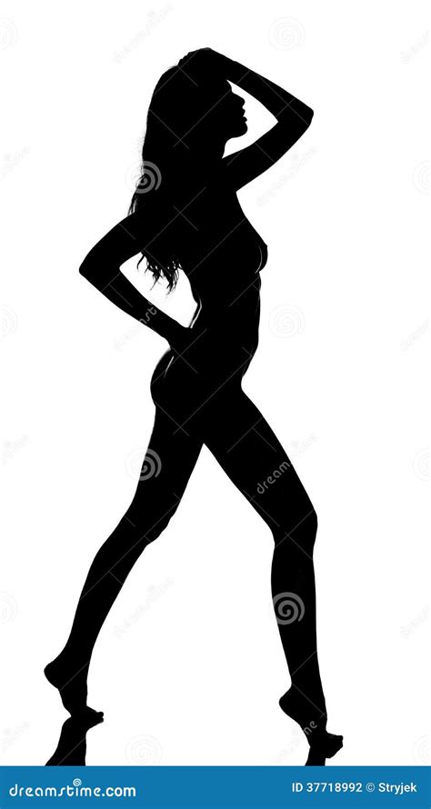 Silhouette Of A Naked Woman Stock Photo Image Of Breast Long
