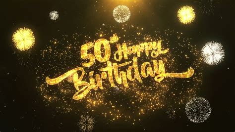50th Happy Birthday Greeting Card Stock Footage Video 100 Royalty