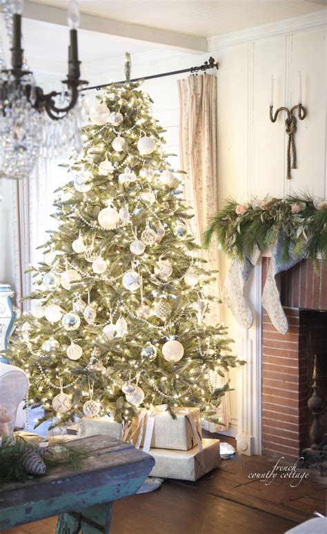White And French Blue Wintry Elegance Christmas Tree