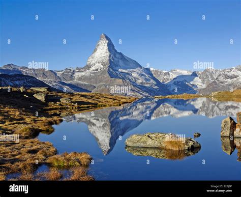Switzerland Canton Of Valais Zermatt Matterhorn 4478m From