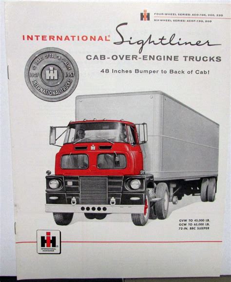 1957 International Trucks Ihc Sightliner Cab Over Engine Sales Brochure
