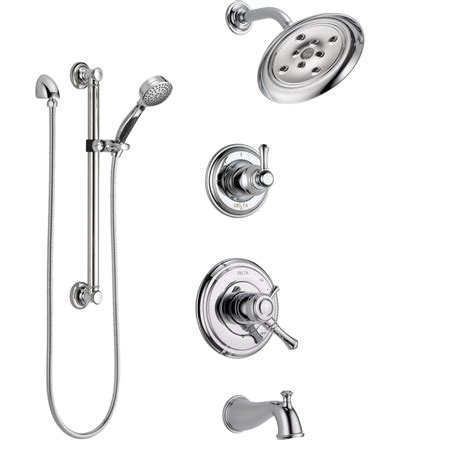 Start your project sooner with store pickup. Delta Cassidy Chrome Finish Tub and Shower System with ...