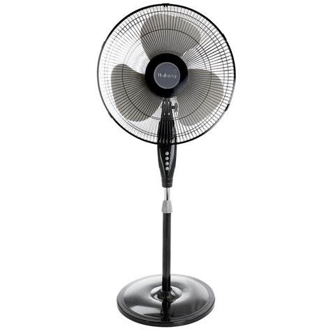 Holmes 16 In Oscillating Blade Stand Pedestal Fan With Metal Grill In