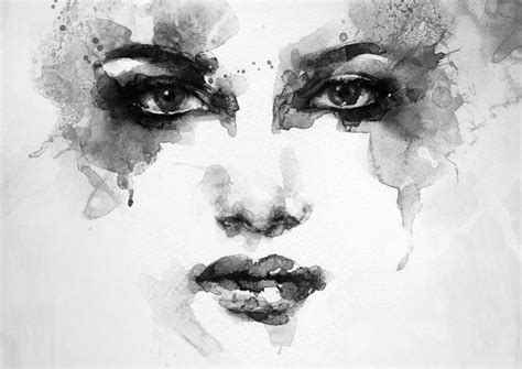 Wall Mural Woman Portrait Abstract Watercolor Fashion Background