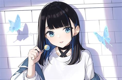 Anime Girl Black Hair Blue Eyes Hd Wallpaper Peakpx