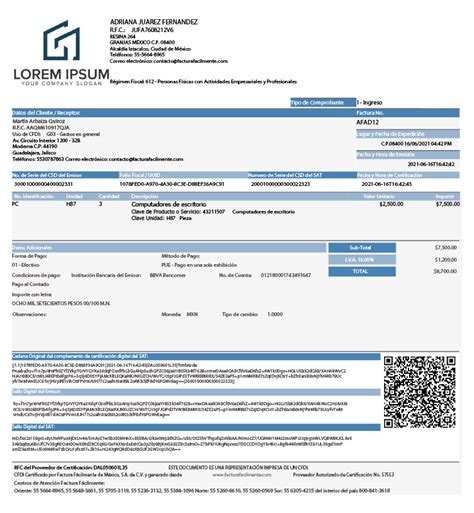 Expedición de Factura Electrónica Factura Fácilmente de México S A