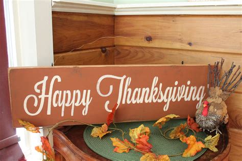 Happy Thanksgiving Wood Sign For Entryway Primitive Wood Etsy In 2020