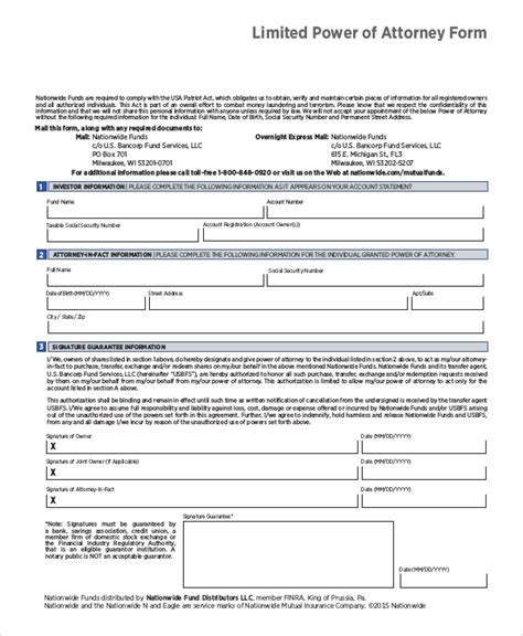 Free 10 Sample Limited Power Of Attorney Forms In Pdf Ms Word