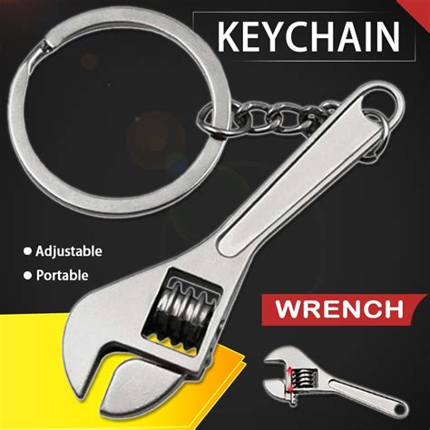 Wrench Keychain Mini Metal Split Key Ring Creative Tool Wrench Spanner