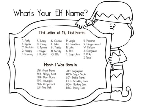 Elf Name Printable