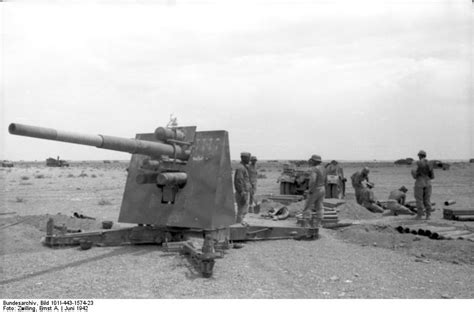 Photo German Army 88 Cm Flak 18 Gun Deployed In An Anti Tank Role