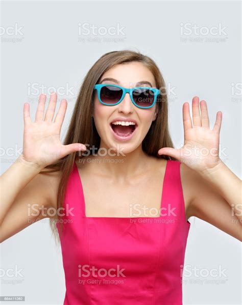 Portrait Of Beautiful Girl Screaming At The Camera Stock Photo