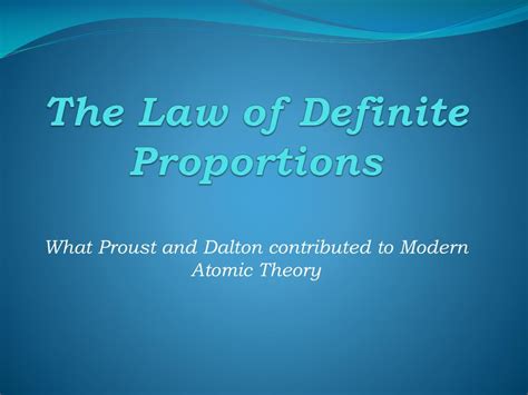 Ppt The Law Of Definite Proportions Powerpoint Presentation Free