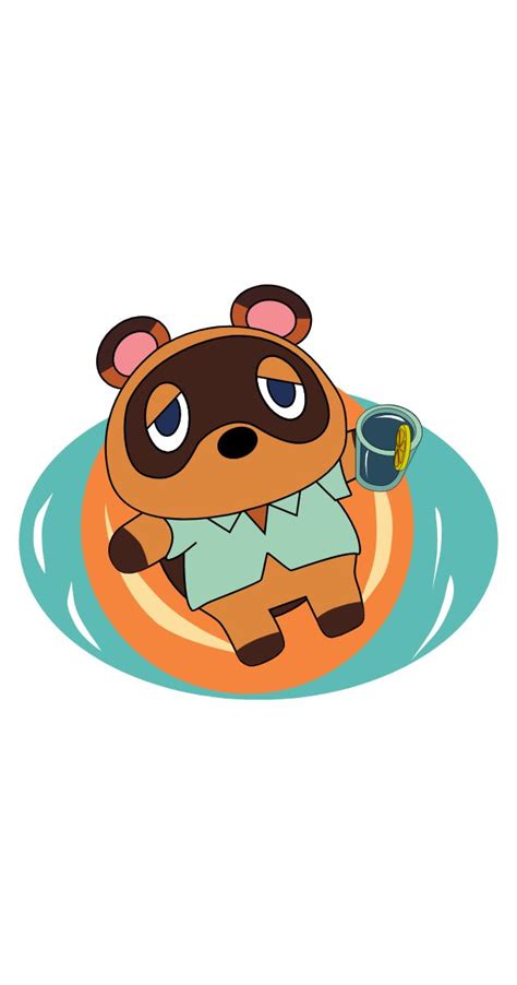 Animal Crossing Tom Nook In The Pool Sticker Animal Crossing Tom Nook