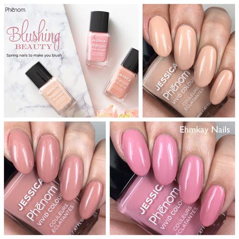 ehmkay nails jessica phenom blushing beauty collection swatches and review