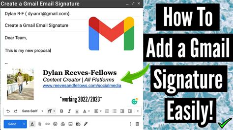 How To Create A Professional Gmail Email Signature In Only 3 Minutes 20222023 Working Youtube