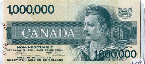 Lot Of 2 Notes Canadian Million Dollar Bills 2000 Novelty Items