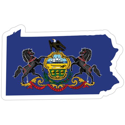 State Proud Girl Pennsylvania Vinyl Decal Sticker Black Red Blue White