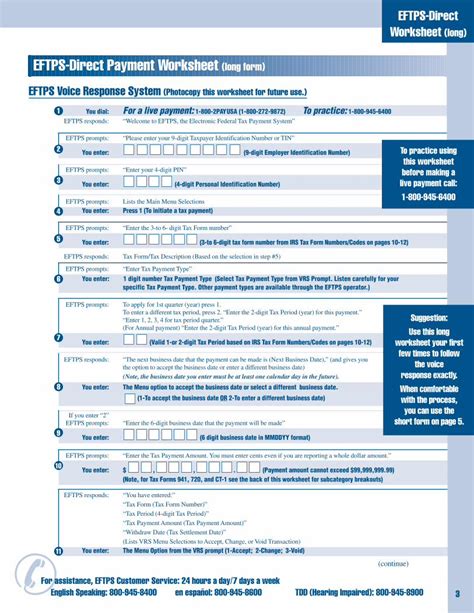 Pdf Eftps Direct Payment Worksheet Hws Homepage · 12 13 Vrs Eftps