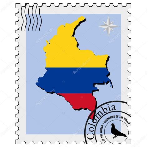 Sello De Vector Con La Imagen De Los Mapas De Colombia — Vector De