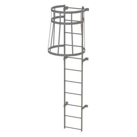 10ft Steel Fixed Ladder With Safety Cage Wlfc1111 Industrial Man Lifts