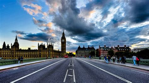 배경 화면 런던 도로 다리 빅 벤 도시 풍경 구름 하늘 영국 국회 의사당 1920x1080 Corgen