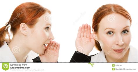 Woman Said And Woman Listening To Gossip Isolated Stock Photo Image