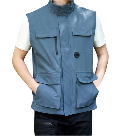 Vsssj Men S Tooling Vest With Multi Pocket Oversized Fit Solid Color