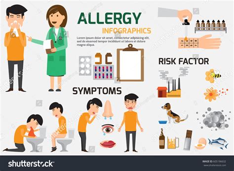 Content Graphics Symptoms Prevention Allergy Disease Stock Vector