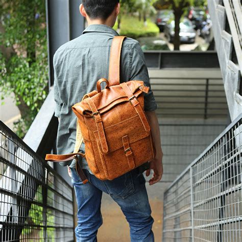 Cool Leather Mens Backpack Travel Backpacks Vintage Laptop Backpack Fo Iwalletsmen
