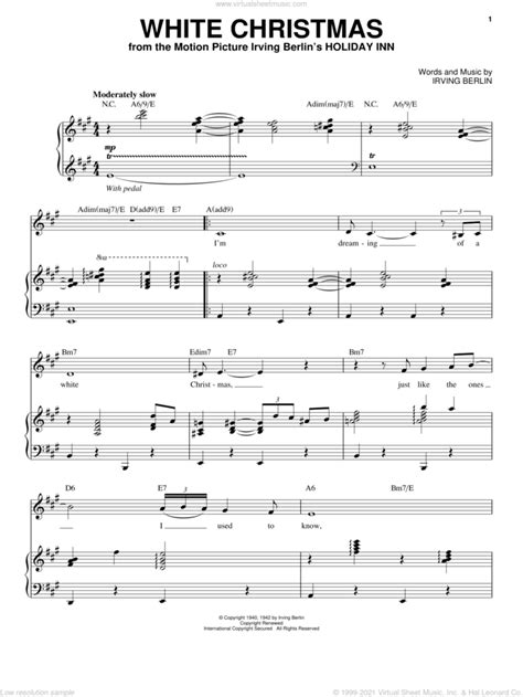 White Christmas Sheet Music Bing Crosby
