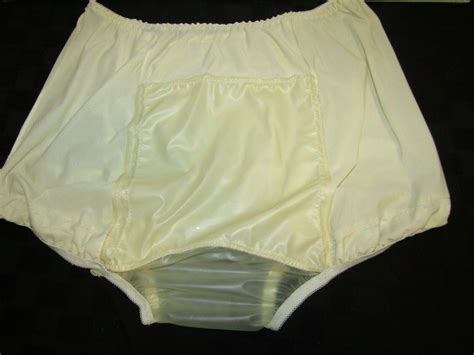 vintage olga ivory nylon mushroom gusset granny latex sanitary panties lace xxl 3834690050
