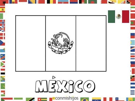 Más banderas, escudos y logos para colorear. Bandera de México. Dibujos de banderas para pintar ...