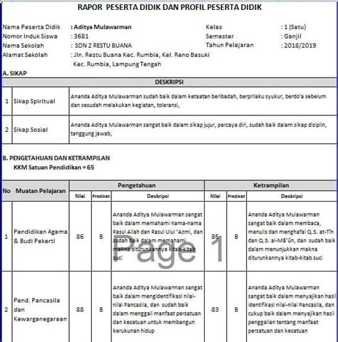 Format Penilaian K13 Smp Revisi 2019 - Dunia Sosial