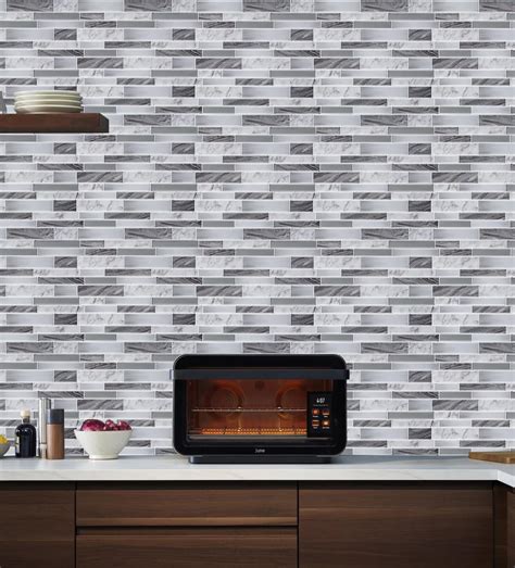Waterproof Kitchen Wallpaper Self Adhesive 3D Mosaic Wall Tiles Peel