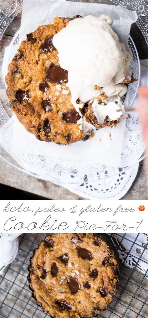 With only 3 net carbs per slice, it's a great, low carb alternative to. Gluten Free, Paleo & Keto Cookie Pie-For-1 #keto #lowcarb #dairyfree #paleo #healthyrecipes # ...