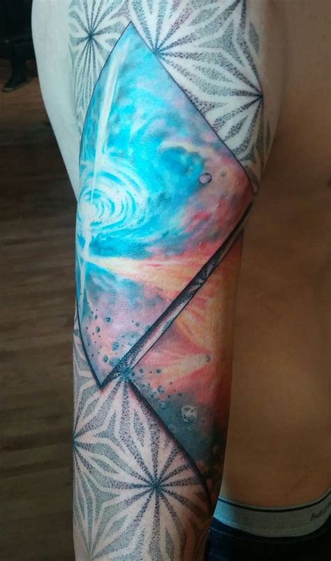 Progress Pic Abstract Quasar Tattoo Just Added The Drop Shadow And